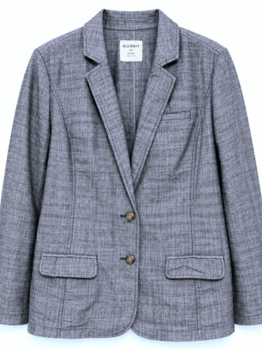 Old Navy Heathered Blue Gray Two-Button Blazer Jacket – Size Large